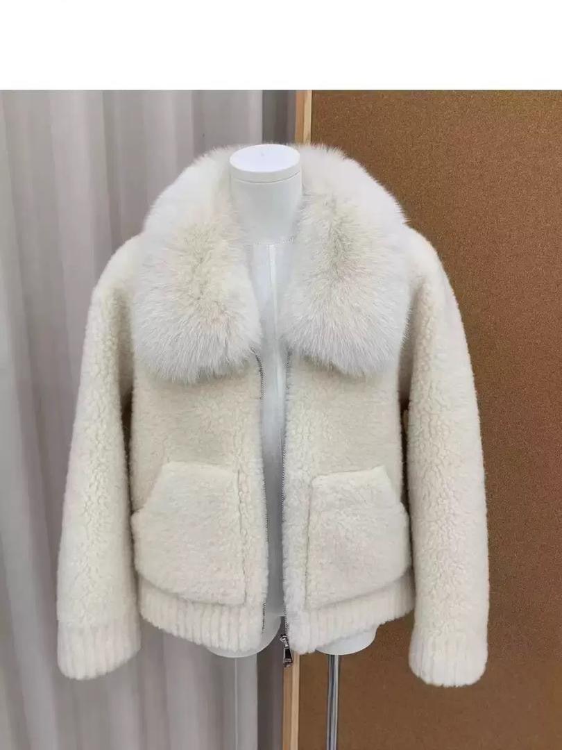 Ivory Cloud Faux-Fur Jacket