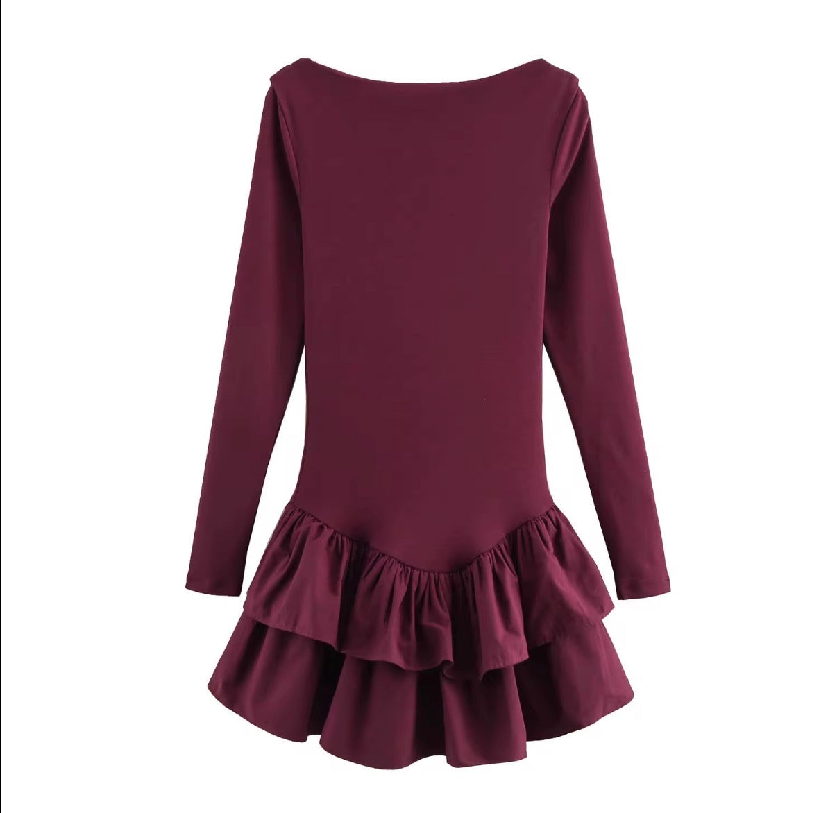 Long Sleeve Ruffled Mini Dress
