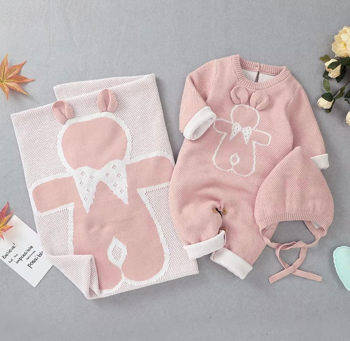 Bunny Cuddle Knit Baby Set