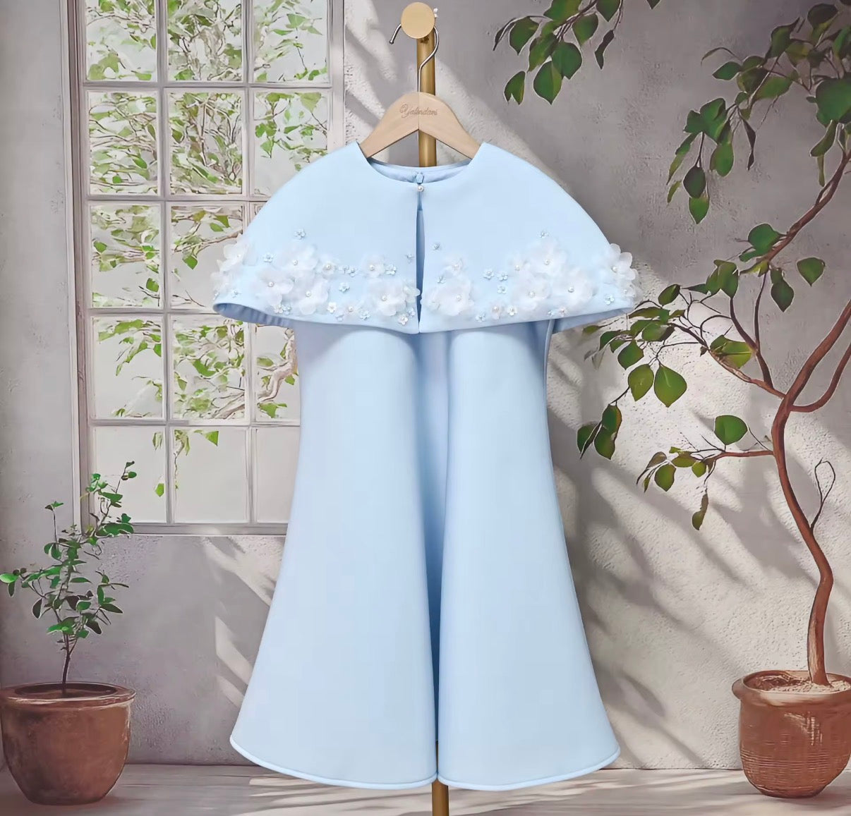 Celeste Floral Cape Dress