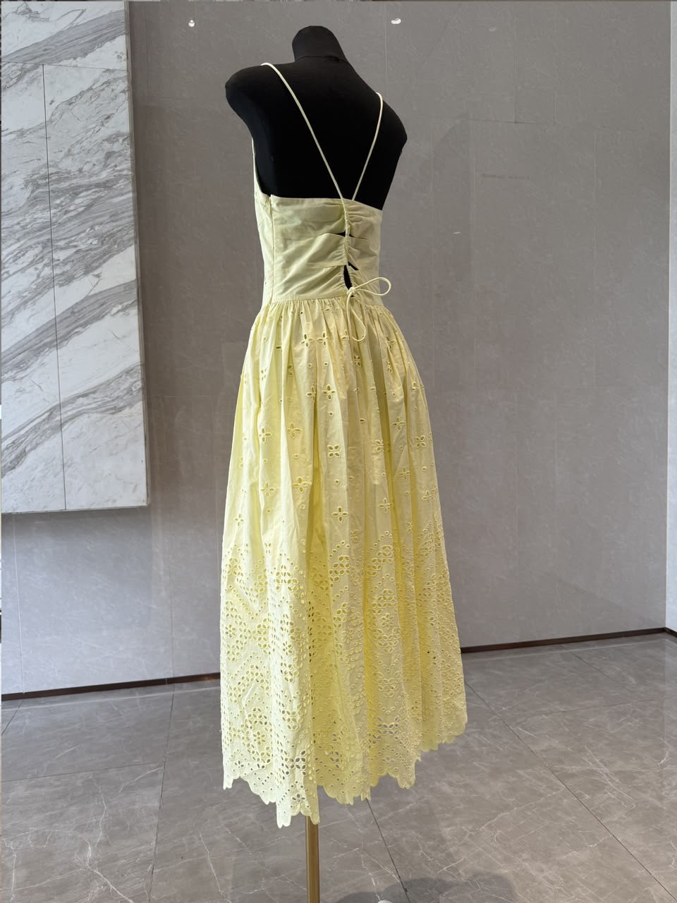 Lemon Blossom Eyelet Maxi Dress