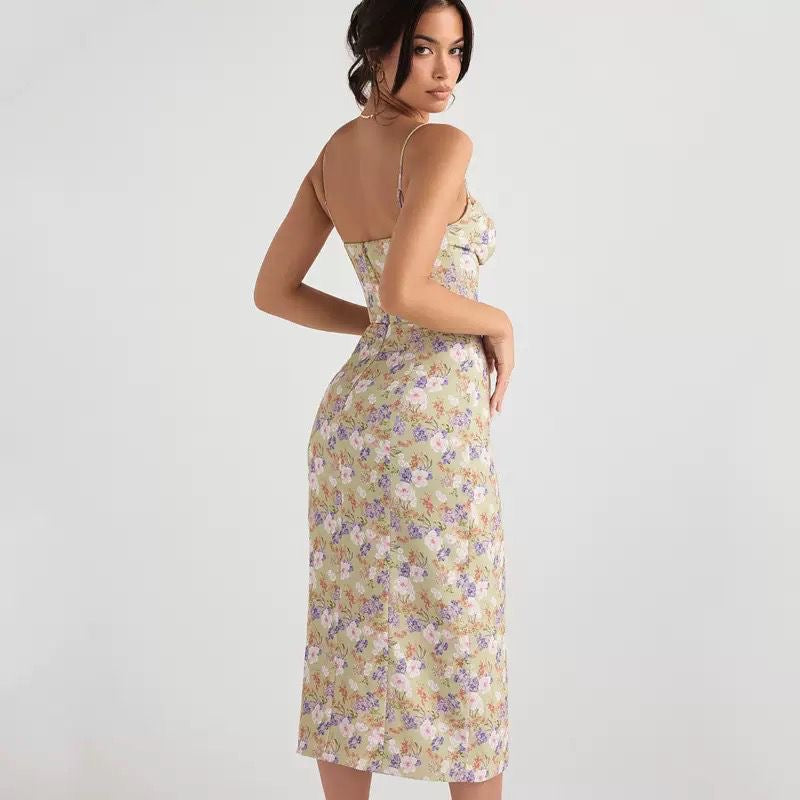 Spring Whispers Floral Midi Dress