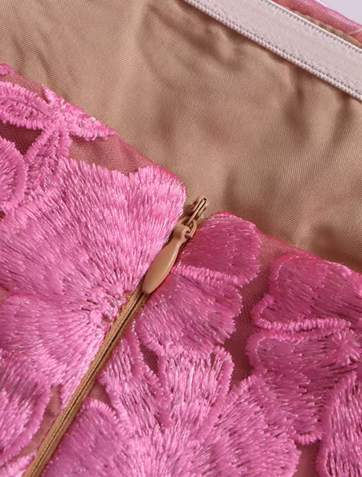 Pink-to-Blue Gradient Floral Mesh Dres/s