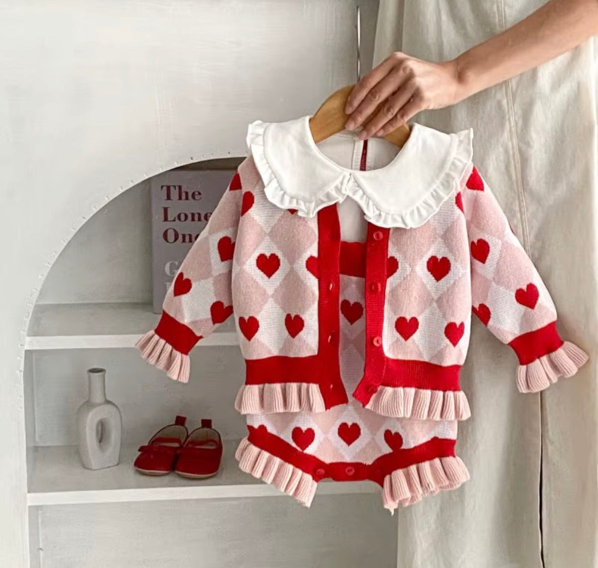 Sweetheart Ruffle Knit Set