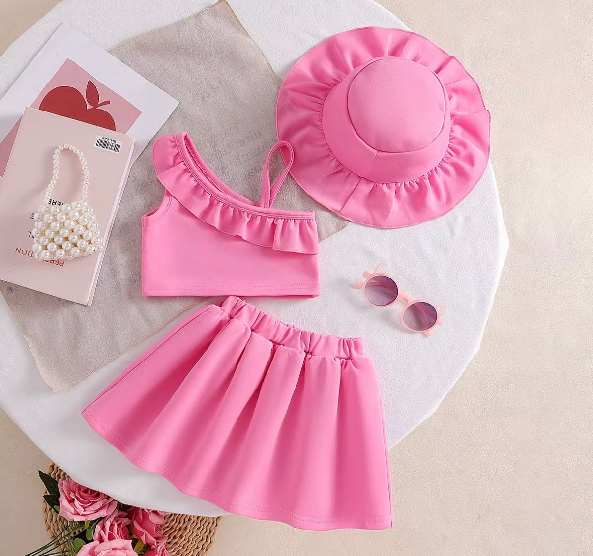 Rosy Sunshine Skirt Set