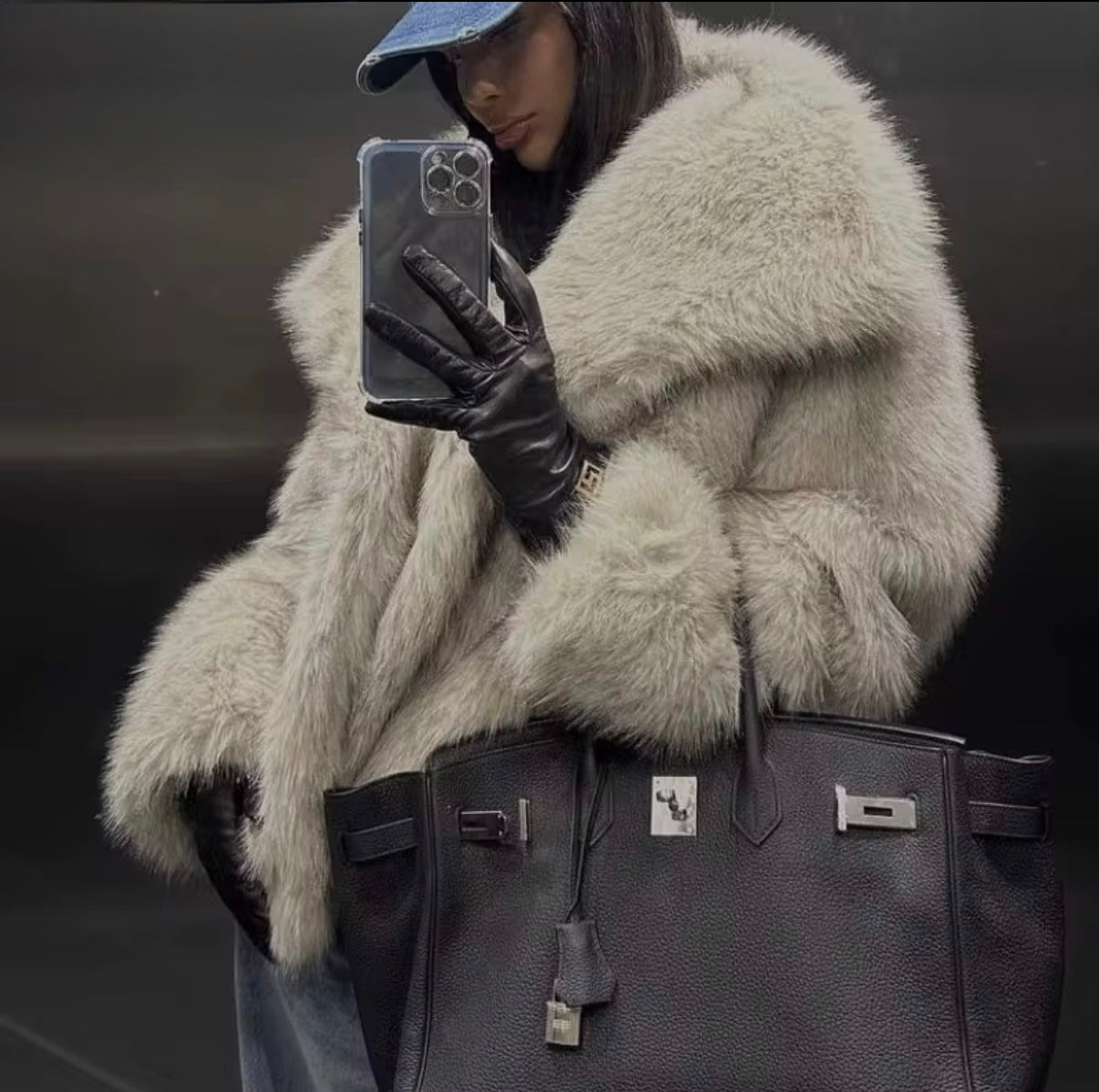 oversized faux fur with soft plush finish