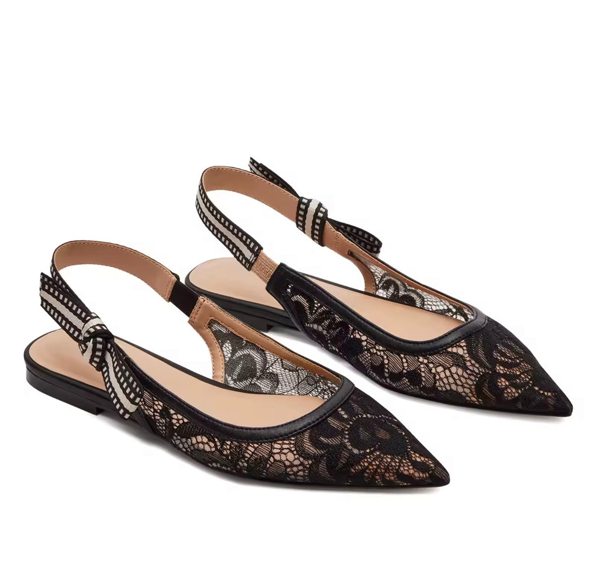 Lace Bow Flats