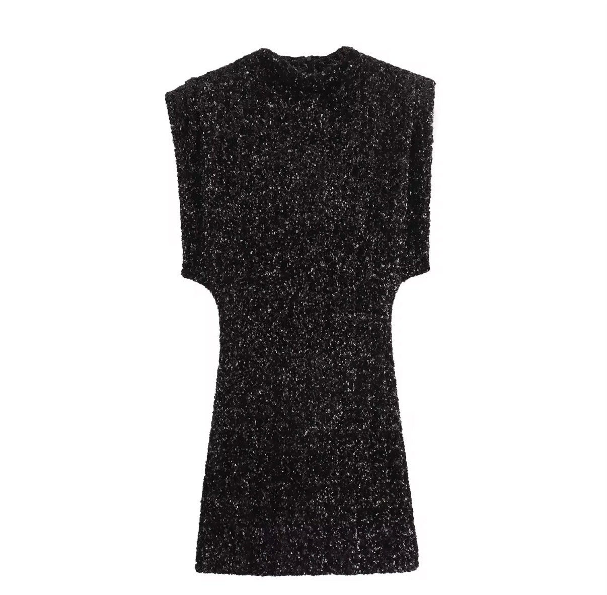 Glitter Knit Mini Dress with Sculpted Side Cutouts