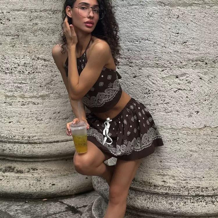 Mocha Bandana Two-Piece Set