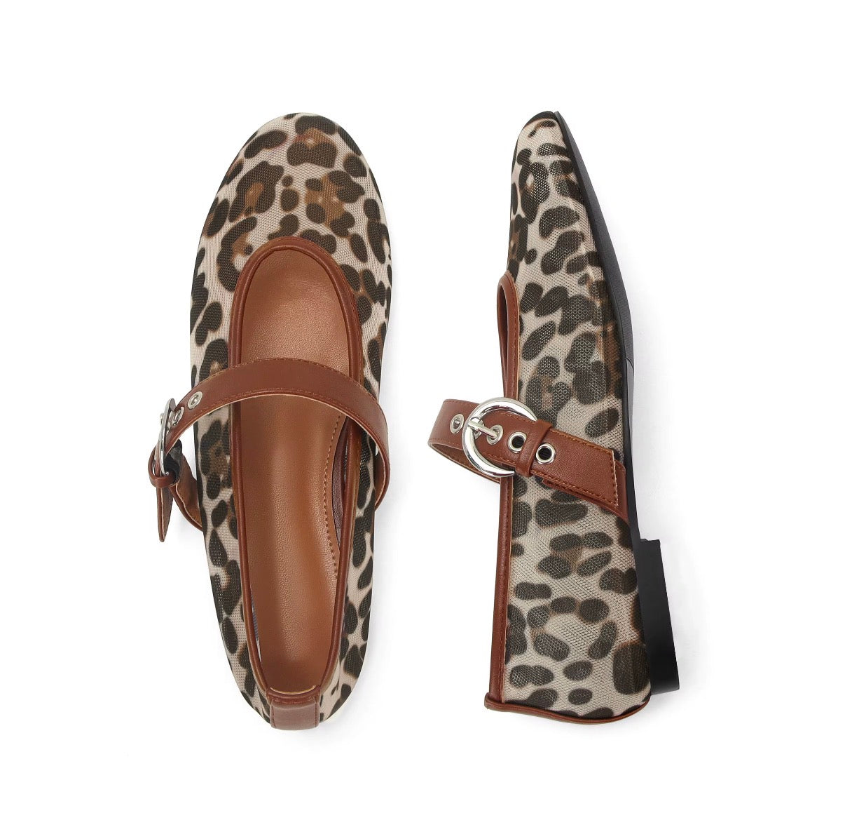 Leopard Strap Ballet Flats