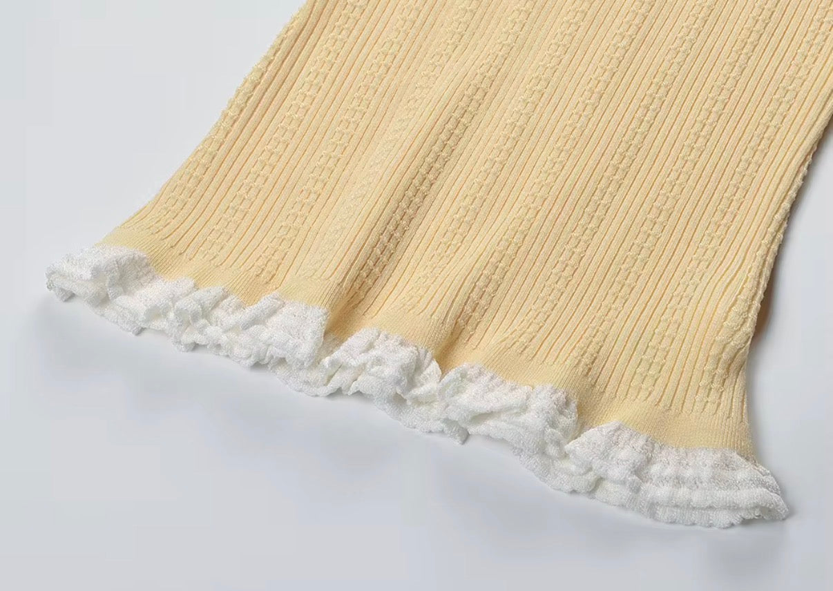 Luna Frill Knit Polo Top