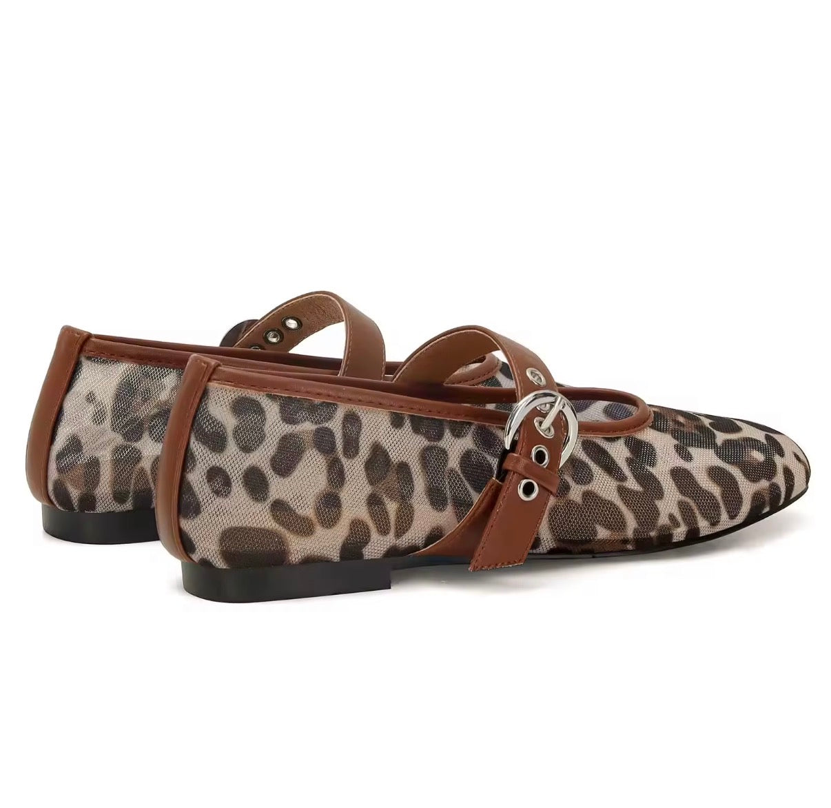 Leopard Strap Ballet Flats