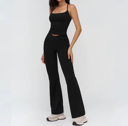 Contour Sculpt V-Waist Flare Leggings & Fitted Tank Active Set