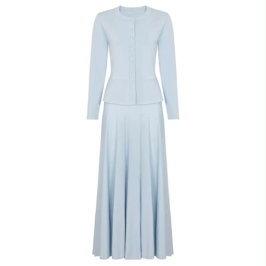 Buttoned Flared Maxi Dress