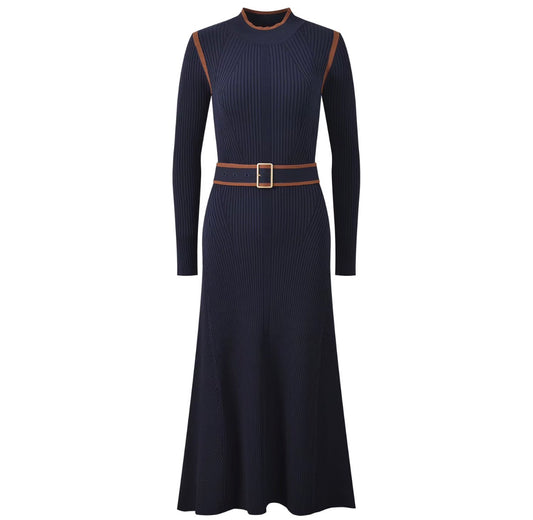 Monaco Belted Knit Maxi Dress
