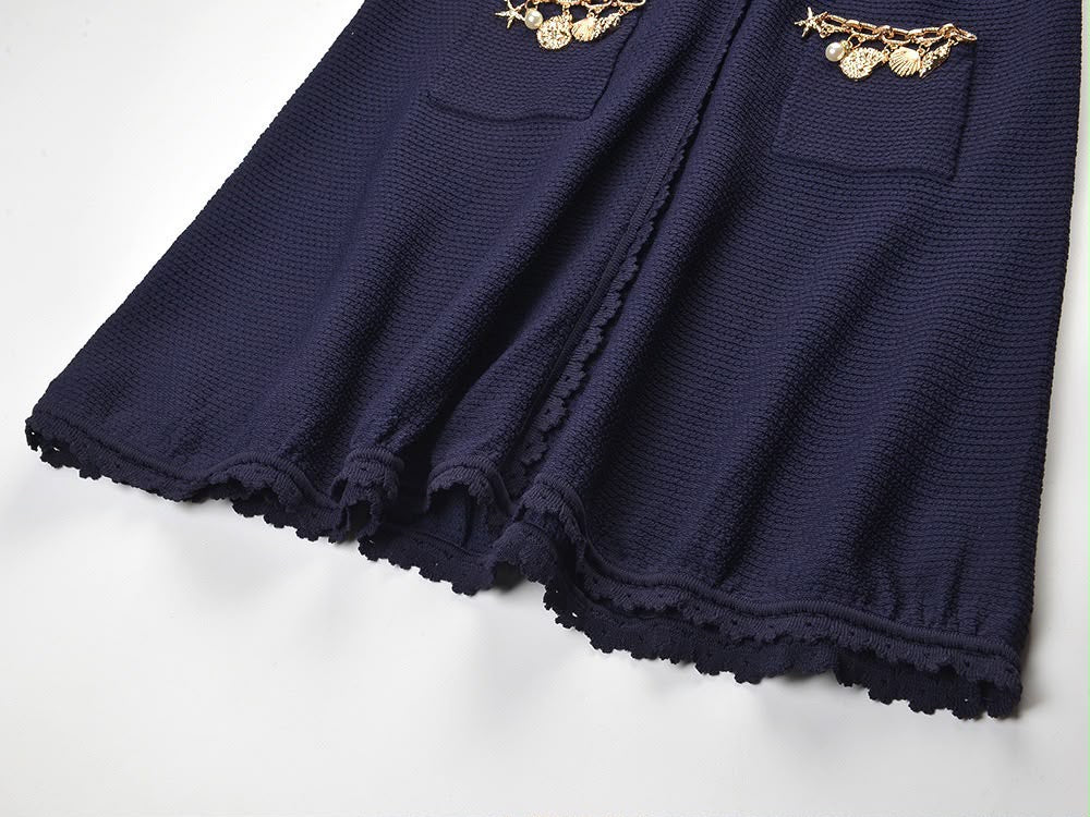 Charm Embellished Knit Midi Dress