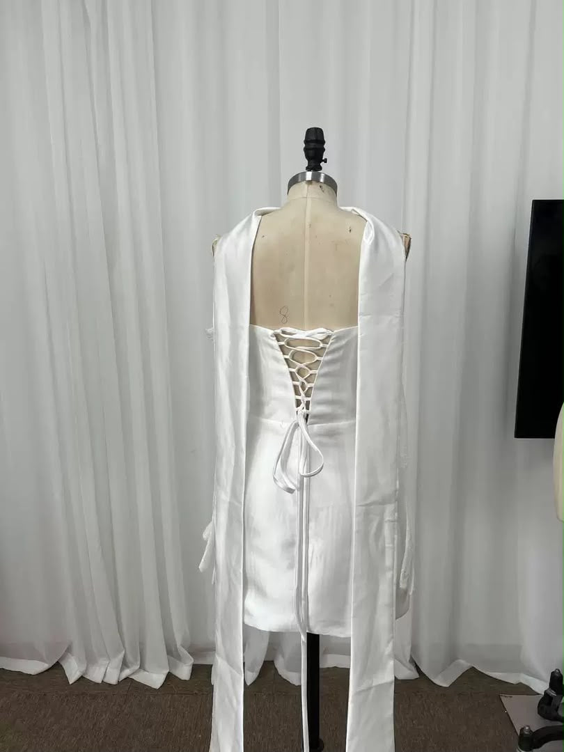 Ivory Crystal Corset Mini Dress