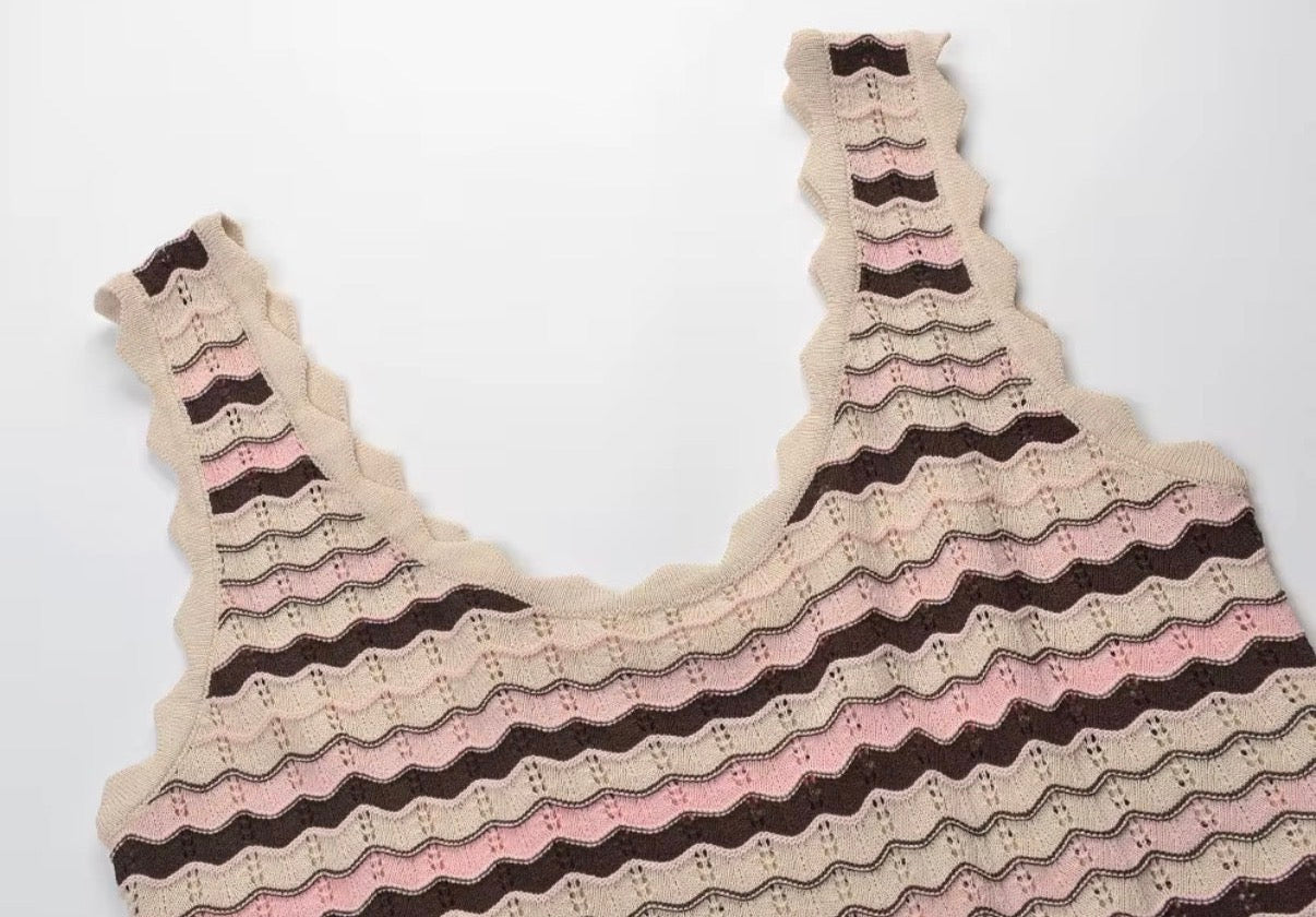 Sunset Wave Knit Dress