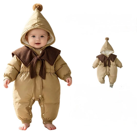 Cocoa Bow Puffer Romper
