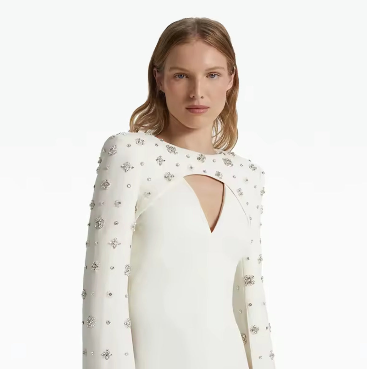 Regal Maxi Dress with Flowing Cape Detail