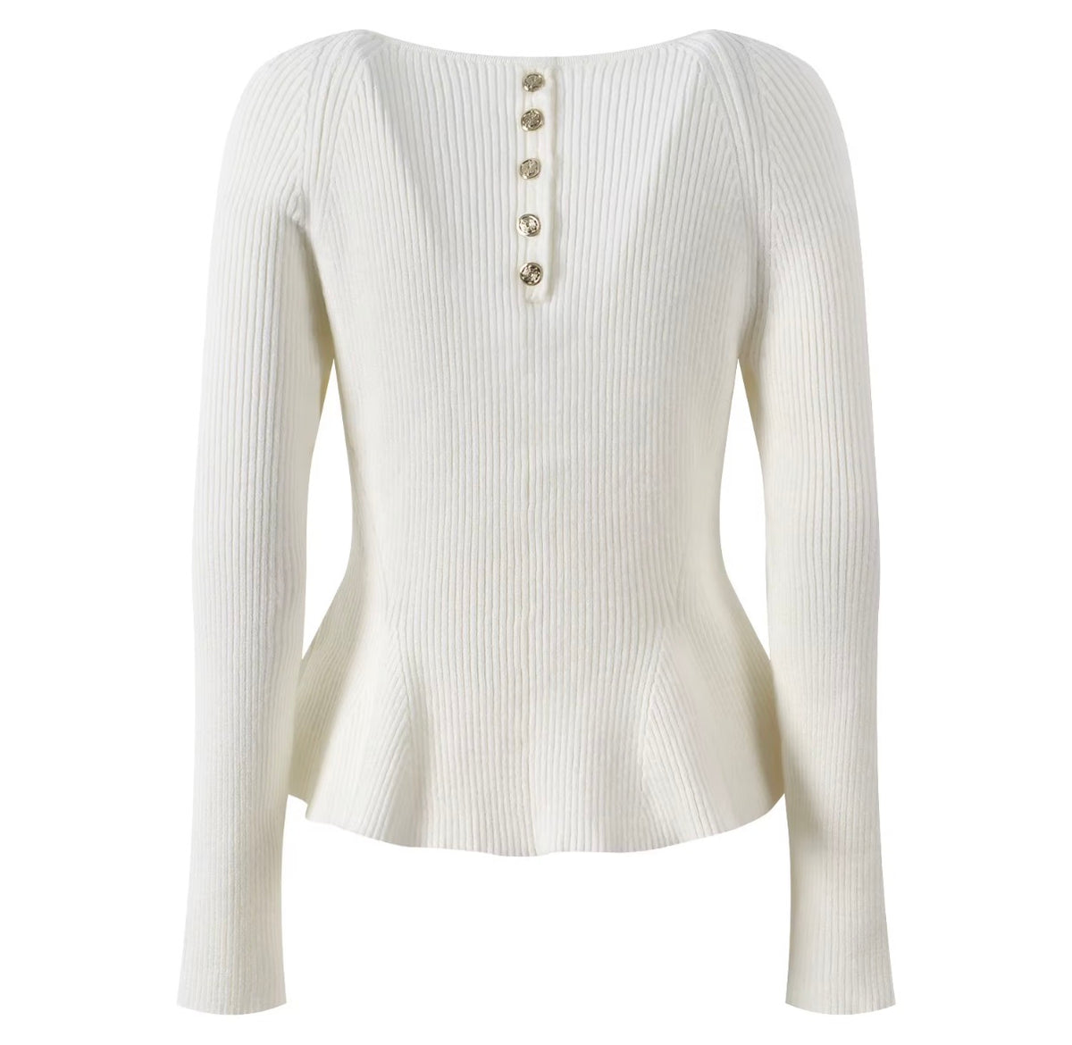 Elara Peplum Ribbed Knit Top