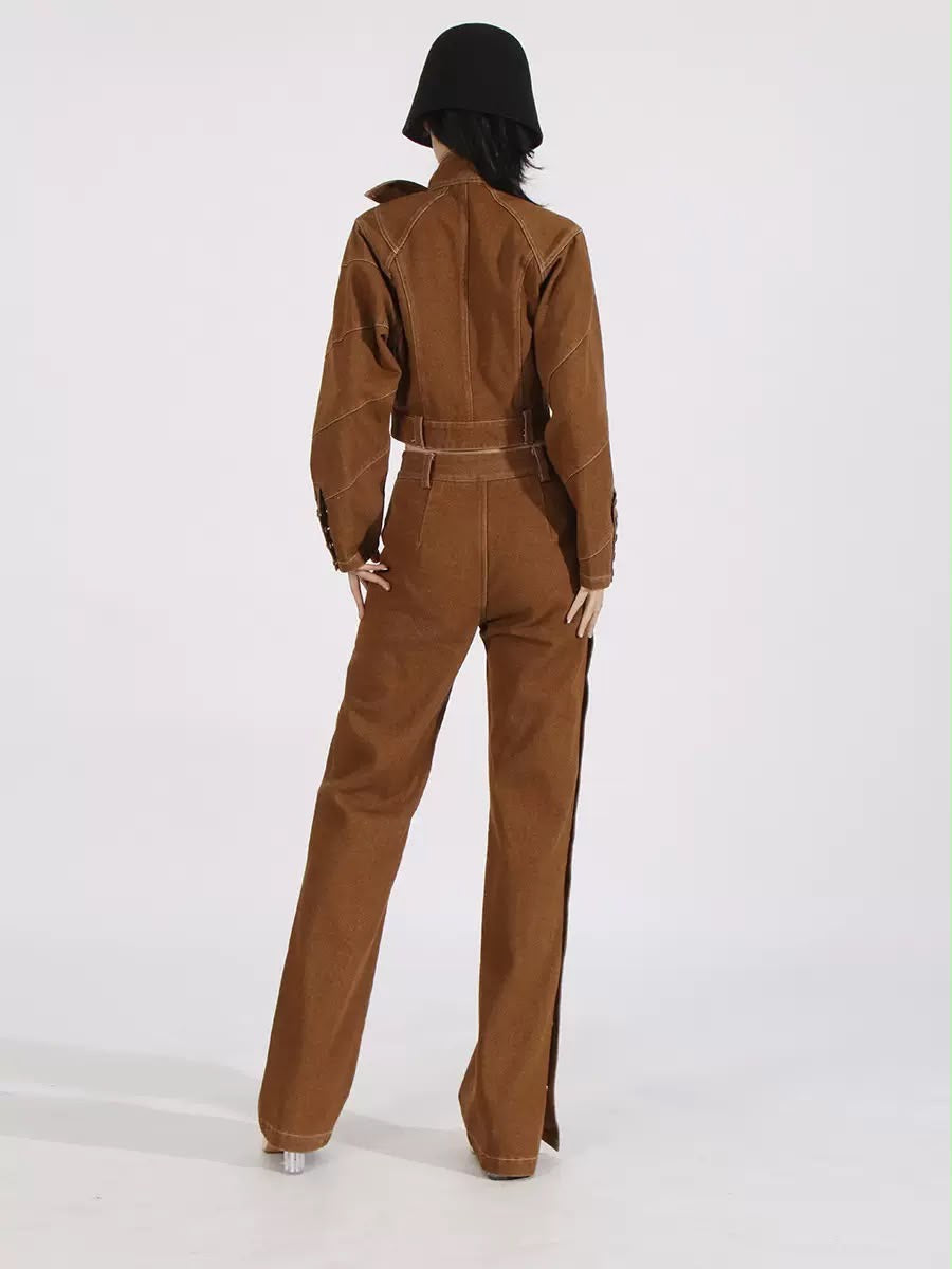 Caramel Stitch Denim Set