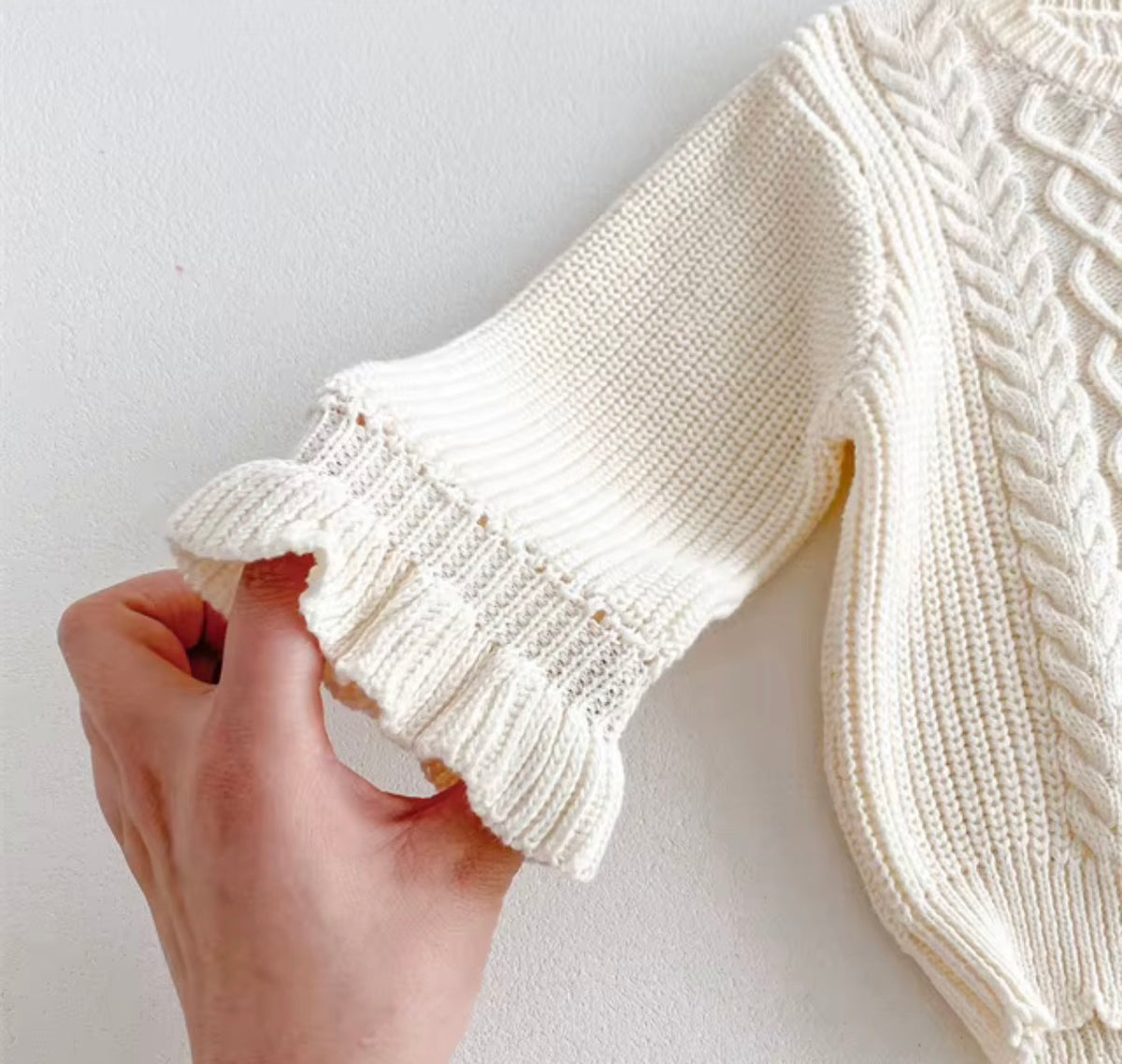 Ivory Ruffle Knit Set