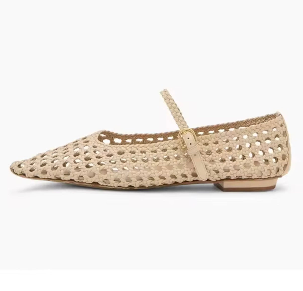 Braided Mesh Mary Jane Flats
