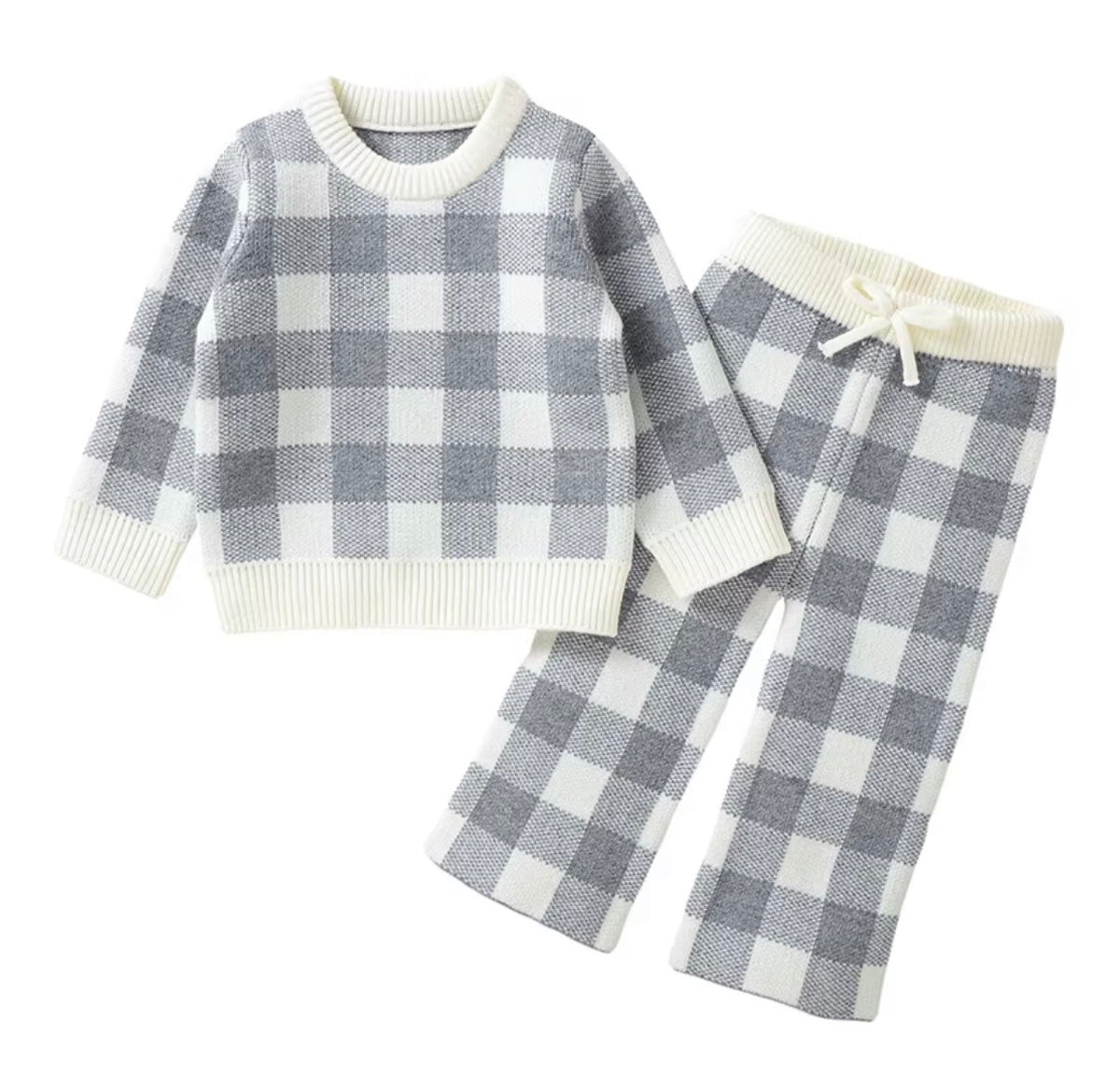 Checkered Cozy Knit Set