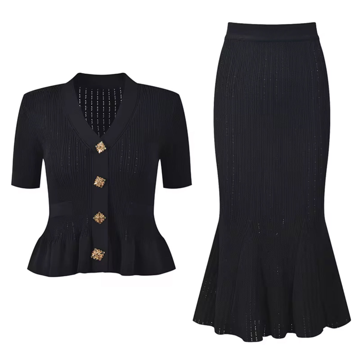 Blush Peplum Elegance Set