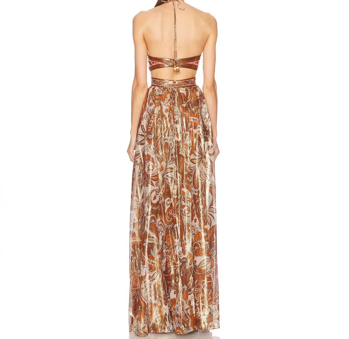 Bohemian Cutout Bandeau Maxi Dress