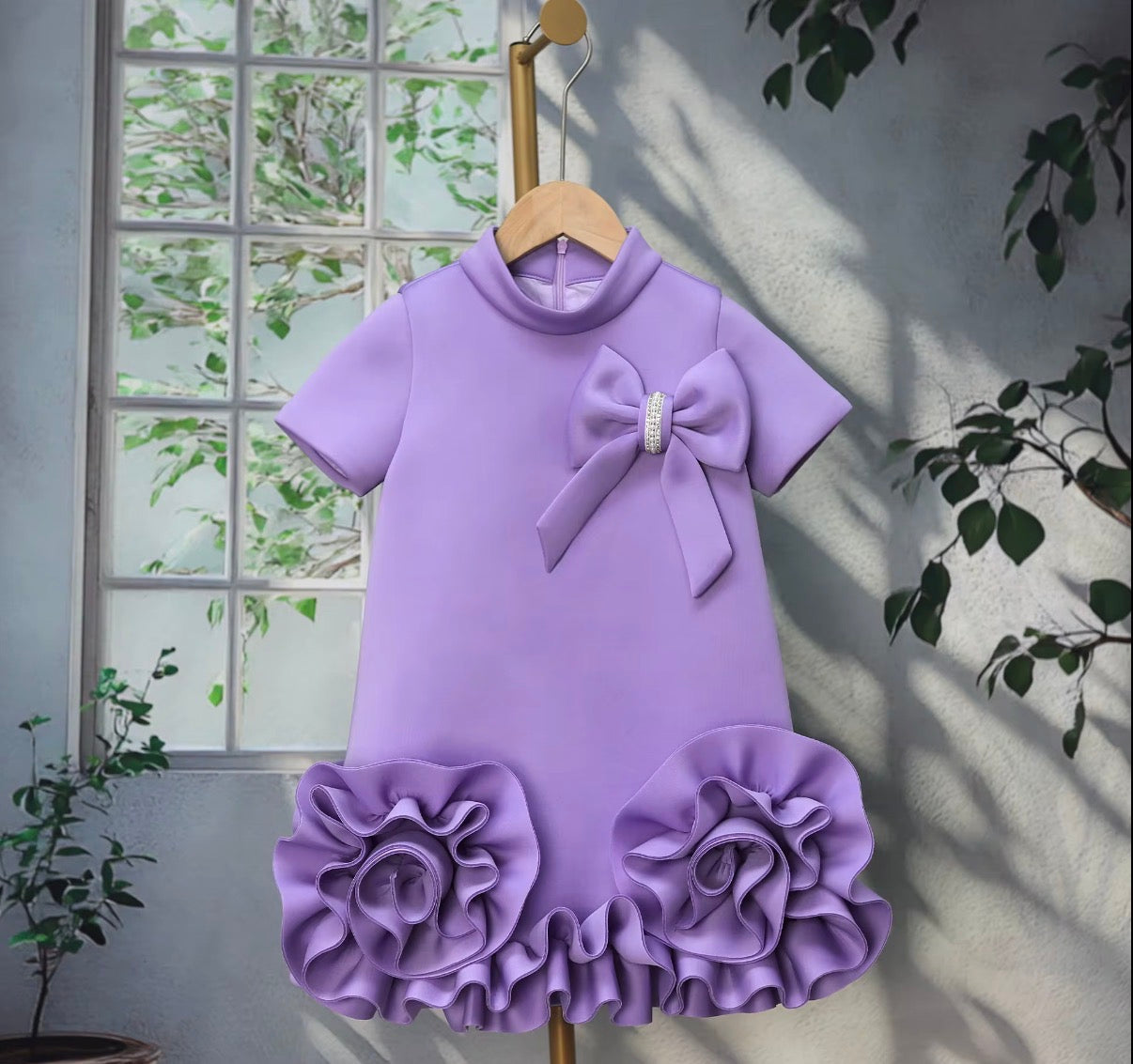 Ruffle Rose Bow Dress