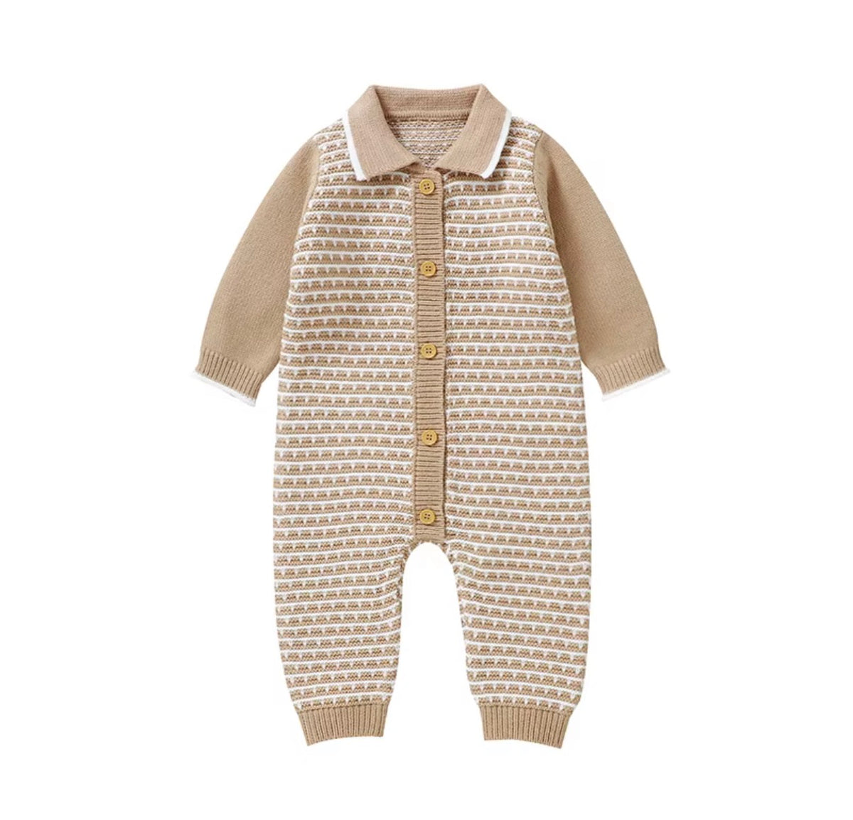 Classic Collared Knit Romper