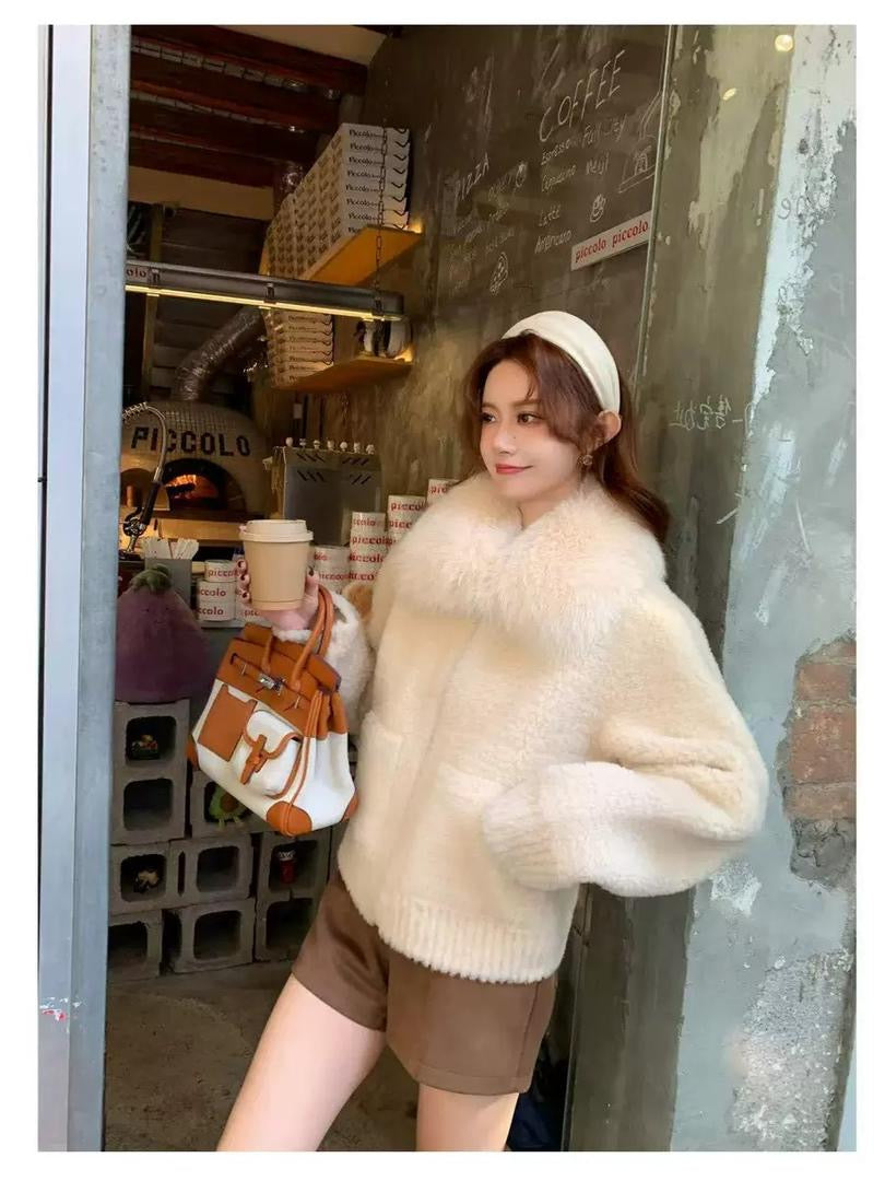 Ivory Cloud Faux-Fur Jacket