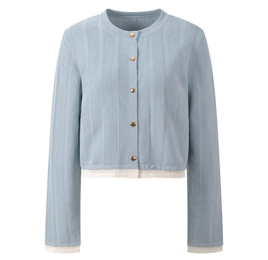 Skyla Gold Button Knit Cardigan