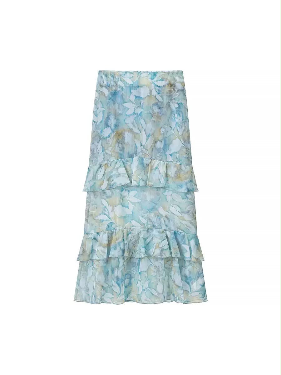 Floral Halter Ruffle Set