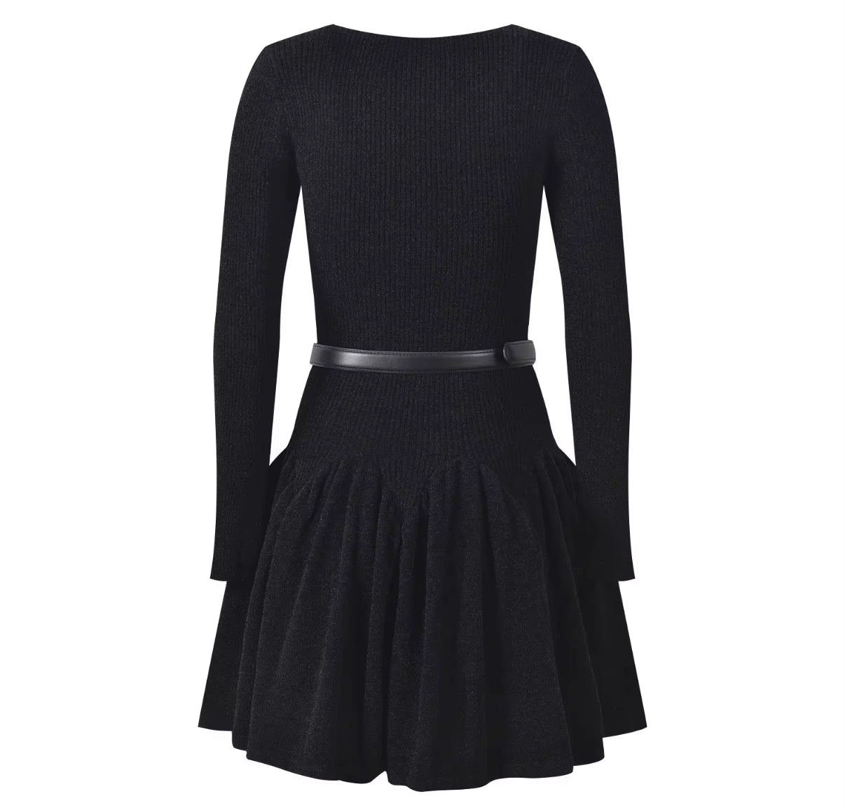 Elegant Belted Knit Dress
