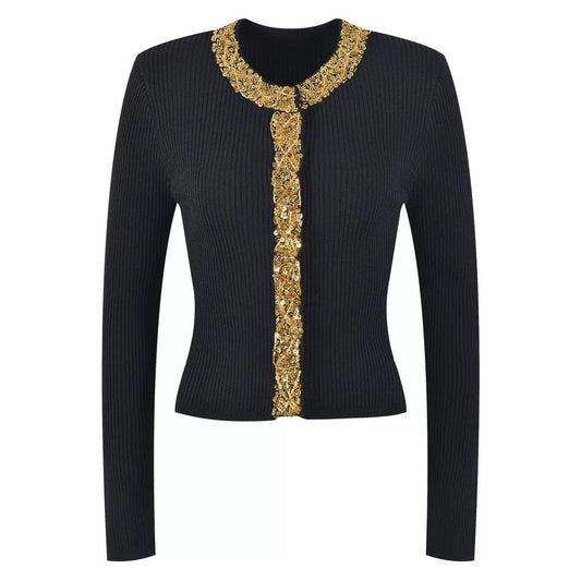 Noir Impériale Embellished Knit Top