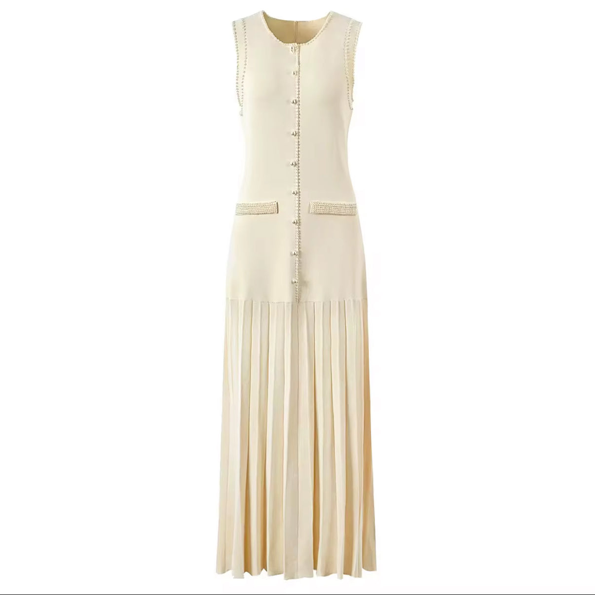Pearl Trim Maxi Dress