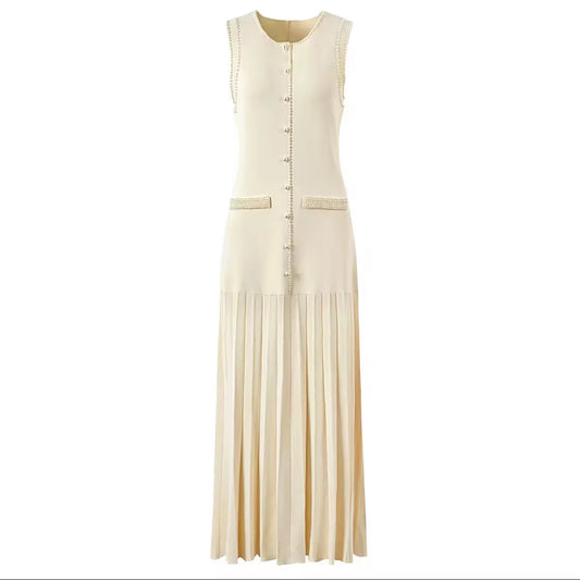 Pearl Trim Maxi Dress