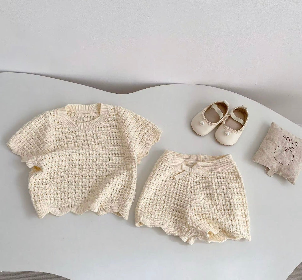 Scalloped Knit Set