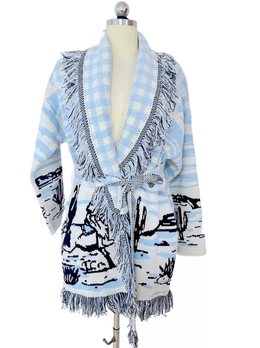 Monaco Fringe Belted Cardigan