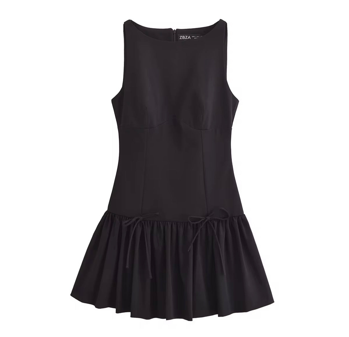 Tie-Detail Drop Waist Mini Dress
