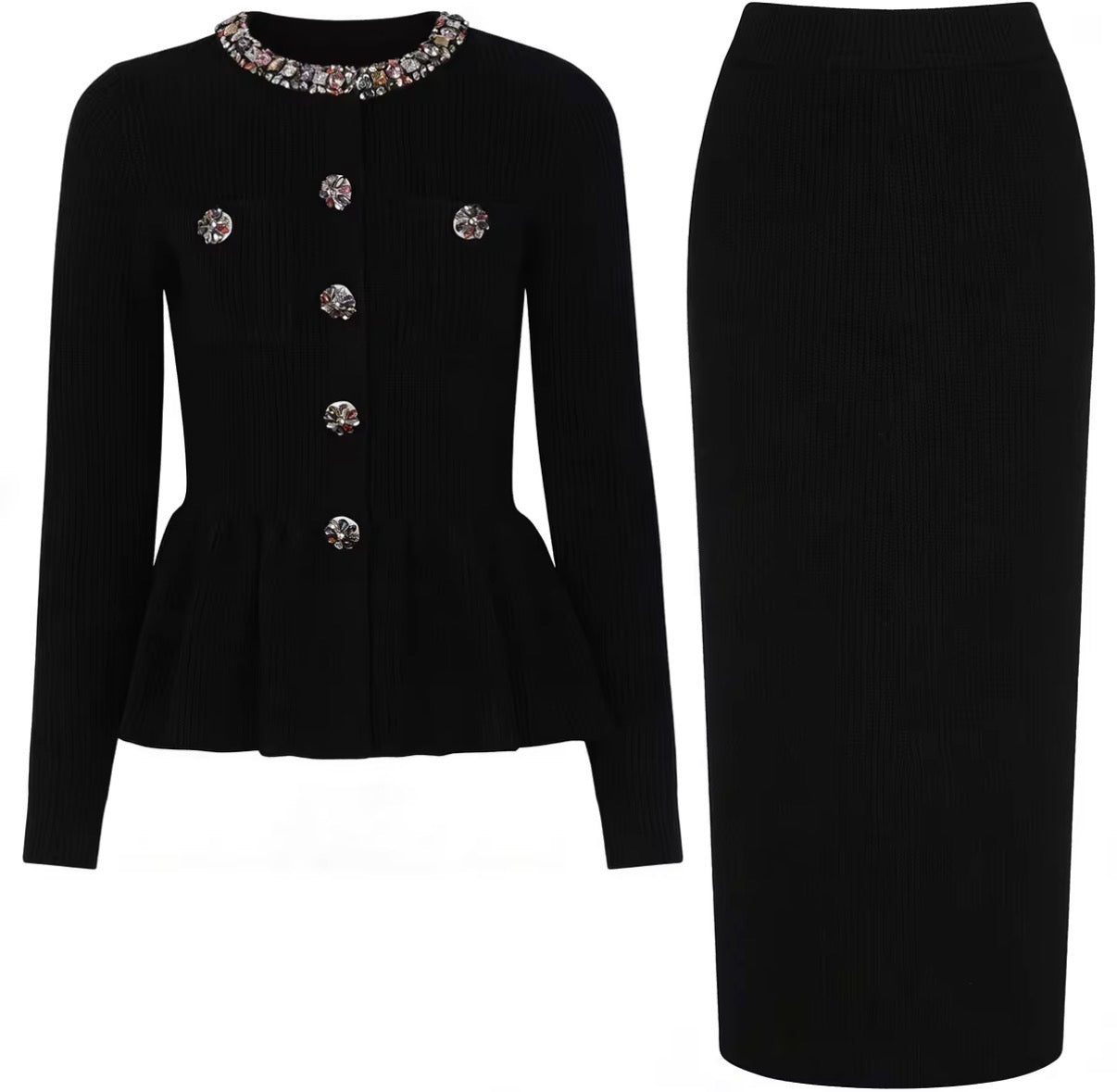 Structured Tweed Two Piece Set