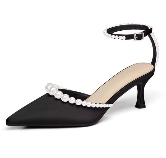Pearl Strap Pointed Heels