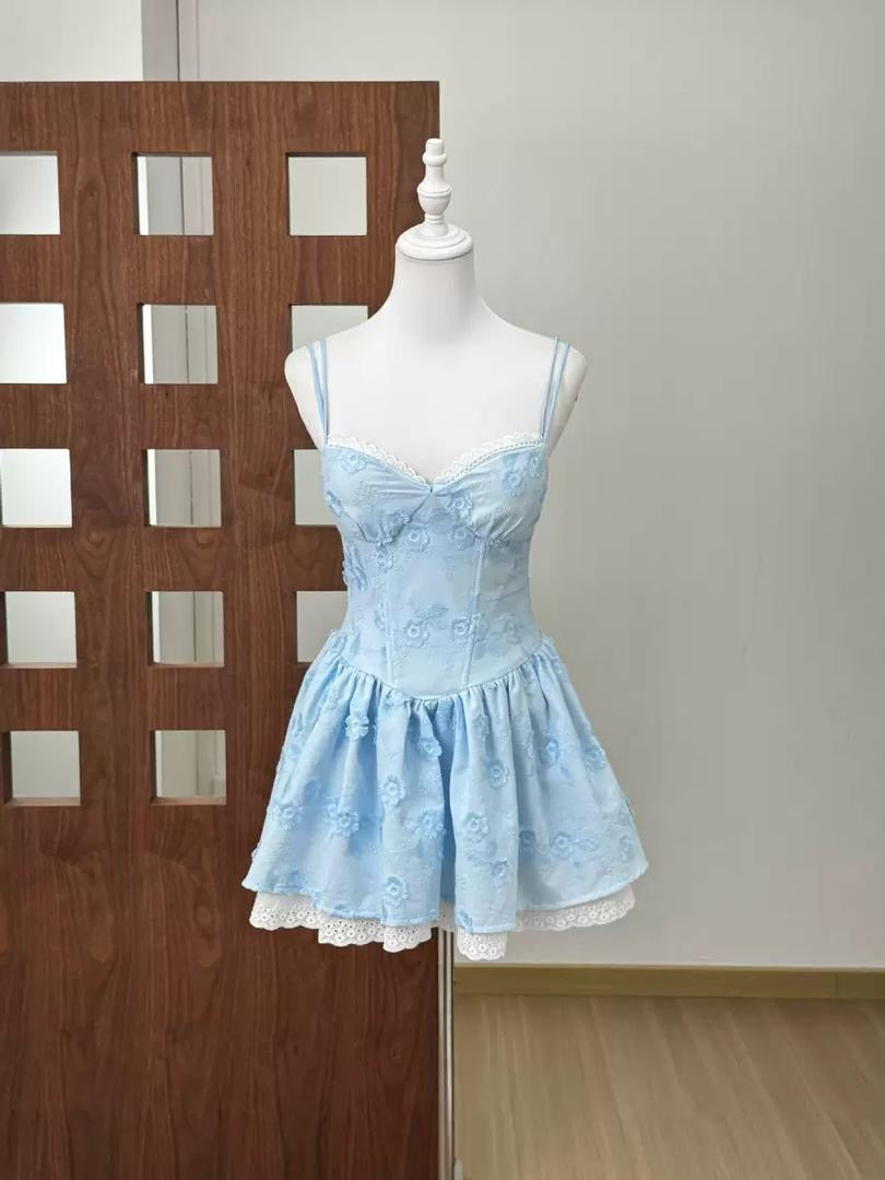 Floral Lace Corset Baby Doll Dress