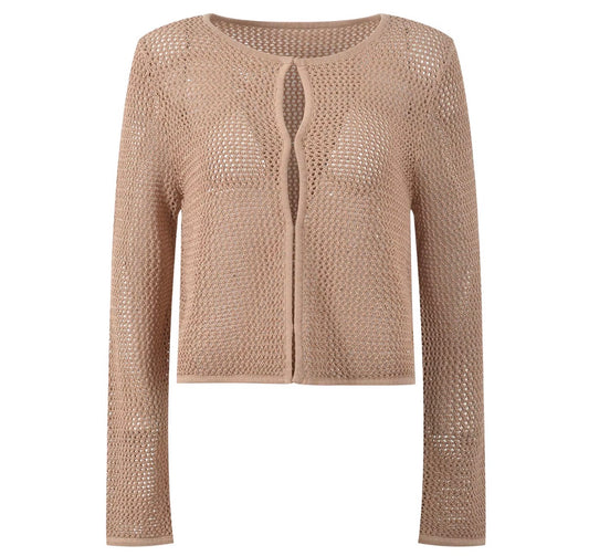 Sheer Mesh Knit Cardigan