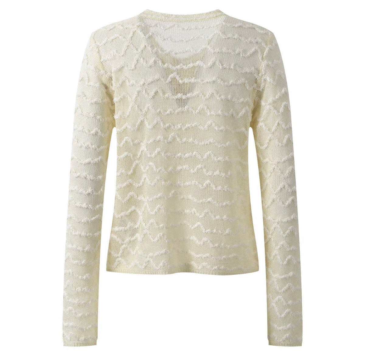Textured Wave Knit Button Cardigan