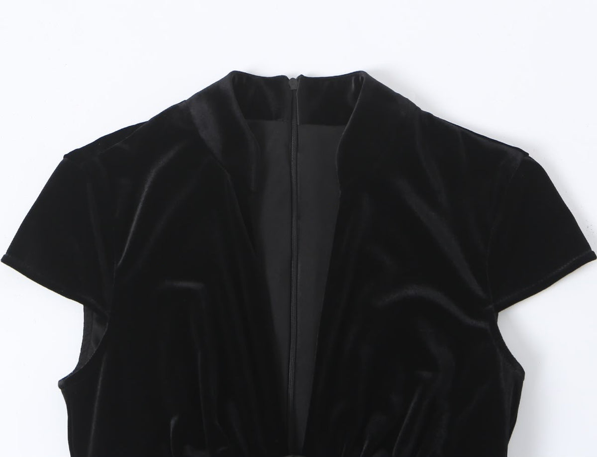 Noir Velvet Mini Dress