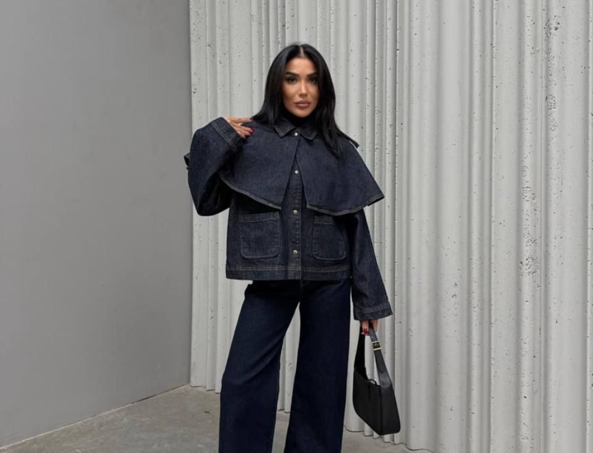 Midnight Cape Denim Jacket